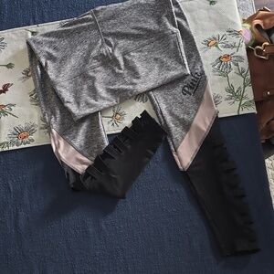 NWT PINK Victoria's Secret Ultimate Grey Black & Light Pink Leggings